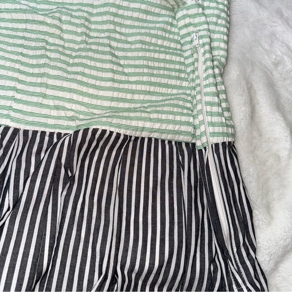 Fervour ModCloth Fit Flare Dress Retro 70s Striped Pinup Unique Colorful Large - Picture 6 of 10